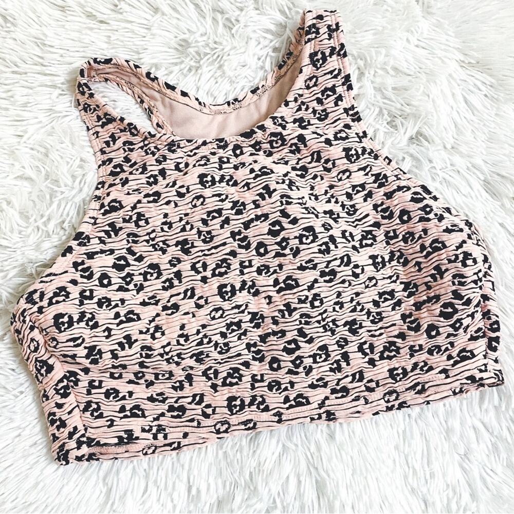 XHILARATION • Tan Leopard Cheetah Animal Print Racerback Bikini Swim Top